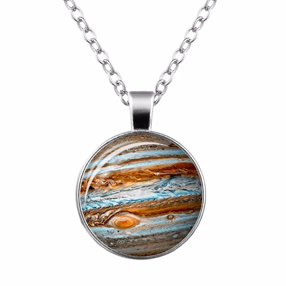 Glow in the Dark Pendant Necklace Glass Luminous Star Series Moon Planet Snap Button |