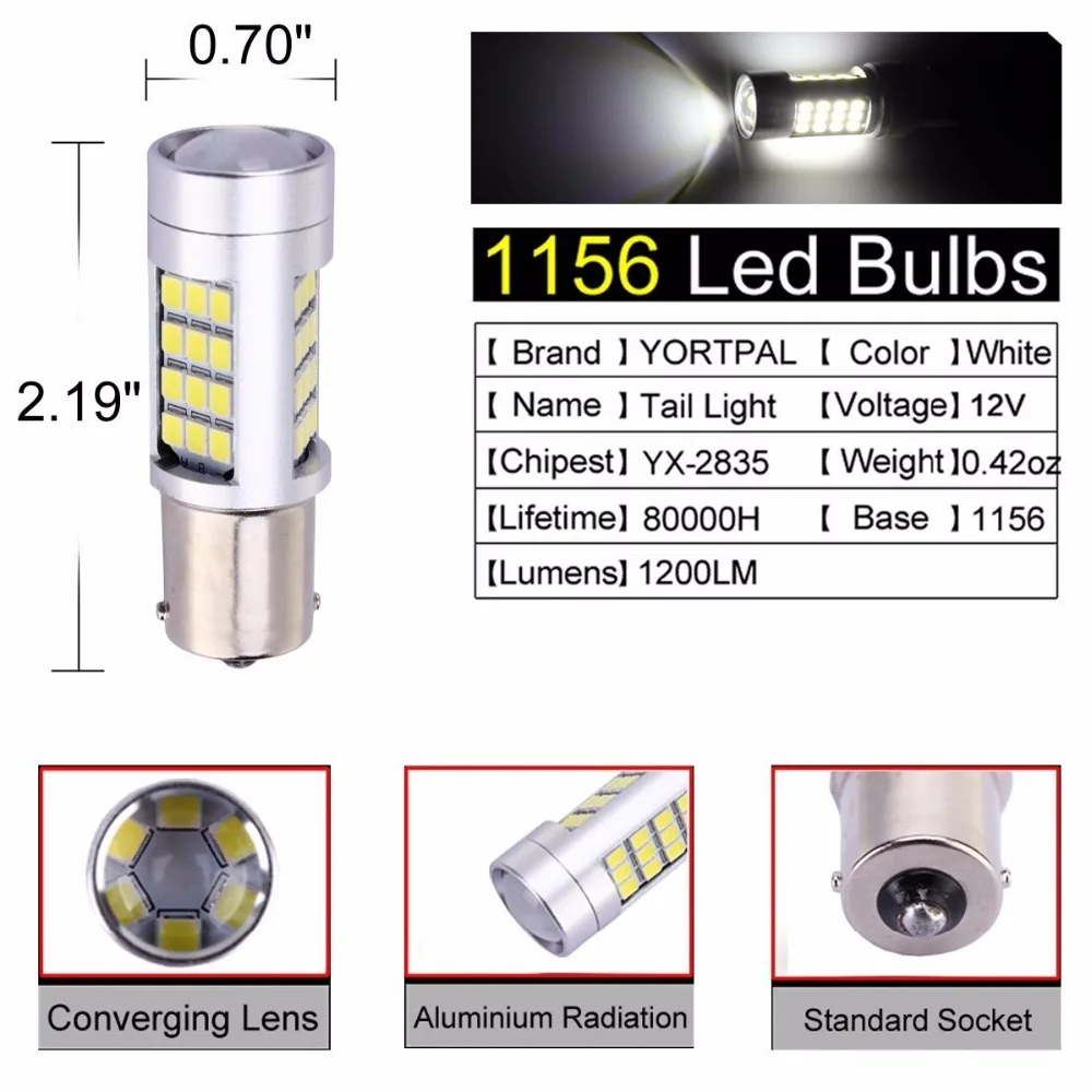 Белые светодиодные лампы 1156 1141 7506 BA15S 1200 Lms 2835 Chipsets с проектором для тележки, автомобильные фонари заднего хода и поворота
Белые светодиодные лампы 1156 1141 7506 BA15S 1200 Lms 2835 Chipsets с проектором для тележки, автомобильные фонари заднего хода и поворота