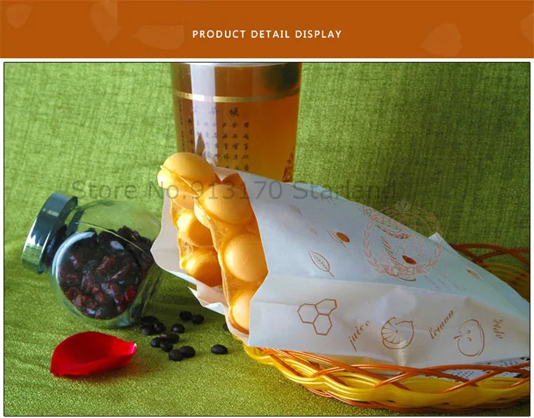 Waffle Oil Proof Paper Packing For Baker Foods Bags Takeaway Packaging Paper Food Bags /Hongkong Egg Waffle Paper Bag
Waffle Oil Proof Paper Packing For Baker Foods Bags Takeaway Packaging Paper Food Bags /Hongkong Egg Waffle Paper Bag