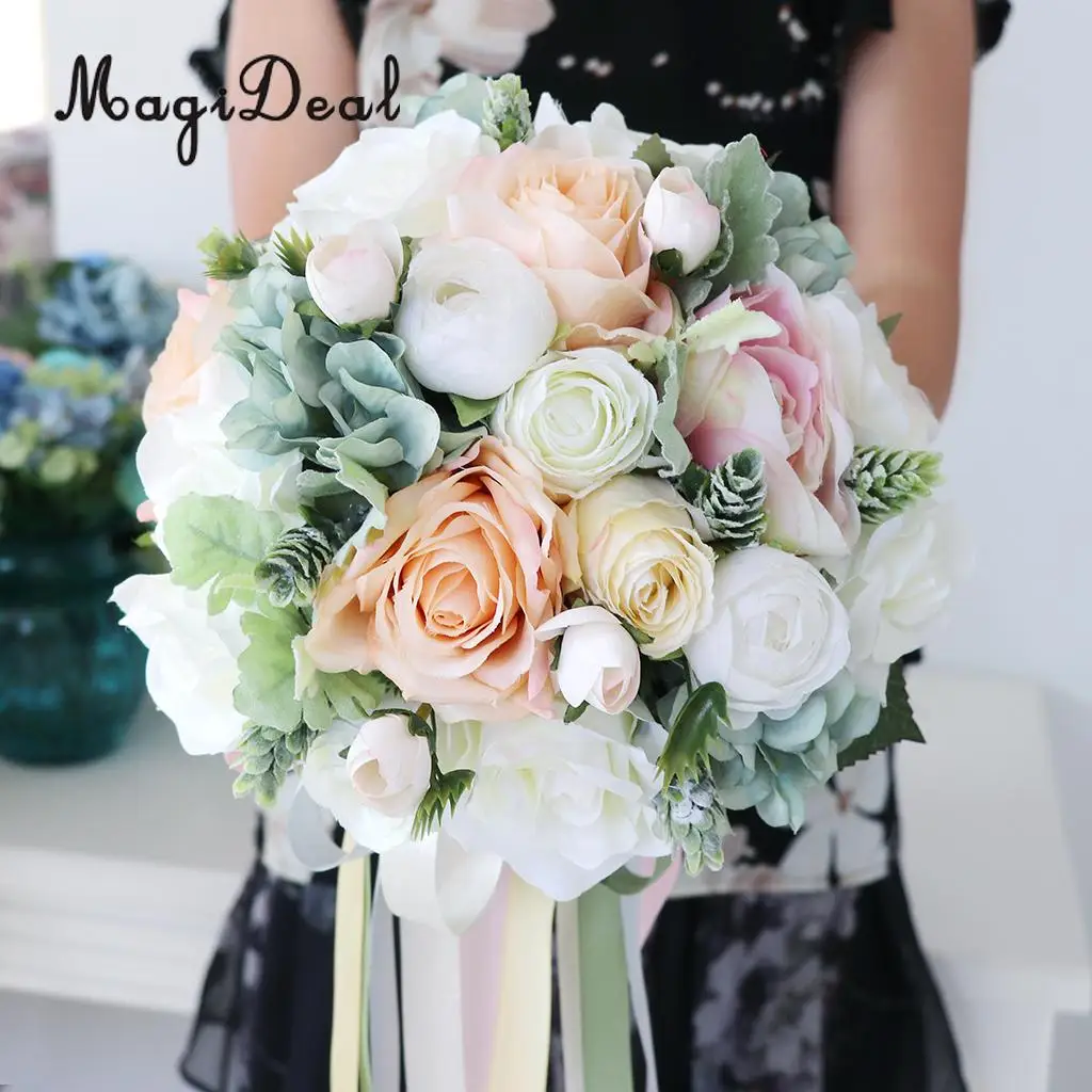 MagiDeal Elegant Artificial Bride Rose Ribbon Bouquet Holder for Wedding Party Flower Girl Bridesmaids Groomsman Supply Multi
MagiDeal Elegant Artificial Bride Rose Ribbon Bouquet Holder for Wedding Party Flower Girl Bridesmaids Groomsman Supply Multi