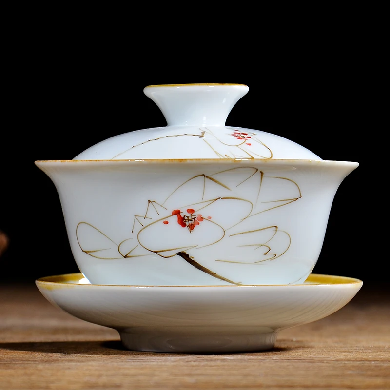 150ml Japanese Zen Style White Porcelain Hand Painted Gaiwan Vintage Kung Fu Tea Set Brew Tea Bowl Master Teacup Creative Teapot
150ml Japanese Zen Style White Porcelain Hand Painted Gaiwan Vintage Kung Fu Tea Set Brew Tea Bowl Master Teacup Creative Teapot