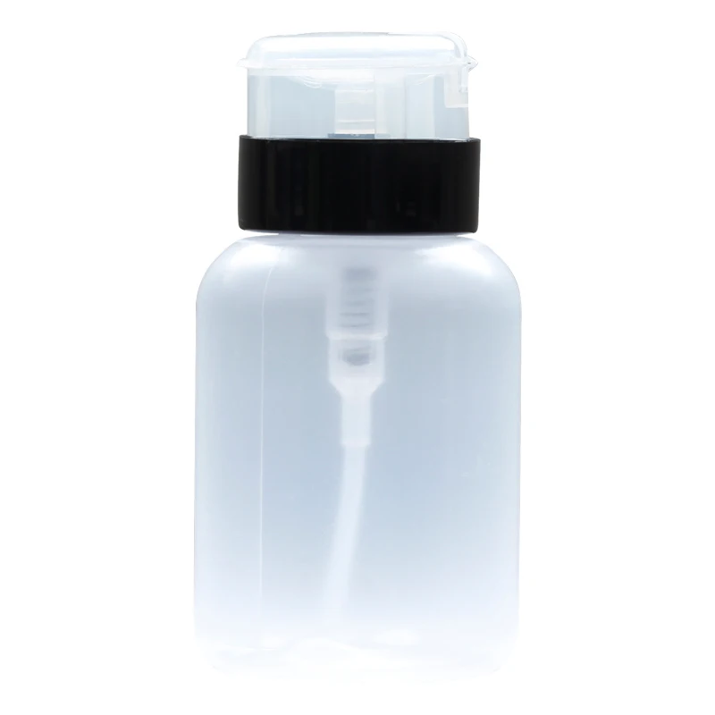 Ikonna 200ml Empty Plastic Press Pump Clear Bottle Nail Polish Gel Remover Clean Liquid Alcohol Water Storage Container Bottles | Красота и