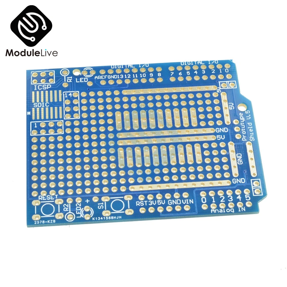 Прототип печатной платы для Arduino R3 Shield Board FR-4 волокно 2 мм 2,54 мм Шаг DIY модуль один
Прототип печатной платы для Arduino R3 Shield Board FR-4 волокно 2 мм 2,54 мм Шаг DIY модуль один