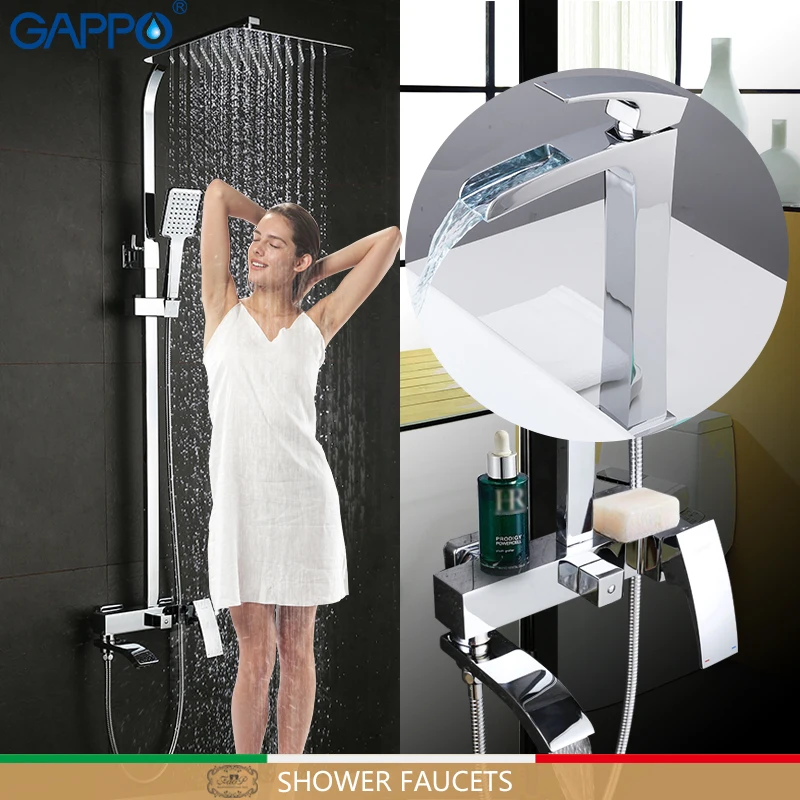 GAPPO Shower Faucets shower set with basin faucet chrome bath faucet mixers bath set shower system wall bathroom faucet mixer
GAPPO Shower Faucets shower set with basin faucet chrome bath faucet mixers bath set shower system wall bathroom faucet mixer