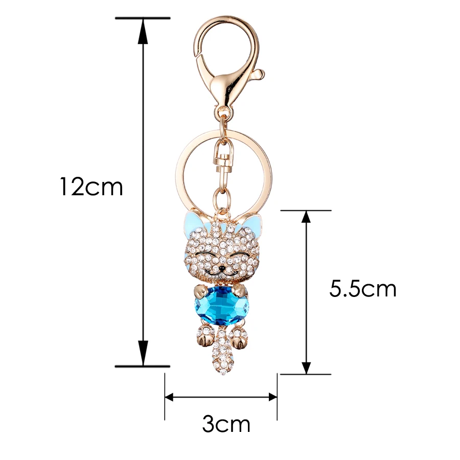 Pro Acme Мода Эмаль Lucky Cat Crystal Брелок на ключи с кольцом из сплава для Для женщин