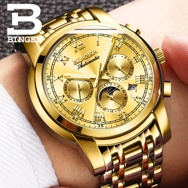 Switzerland Automatic Mechanical Watch Men Binger Luxury Brand Mens Watches Sapphire clock Waterproof relogio masculino B1178-7
Switzerland Automatic Mechanical Watch Men Binger Luxury Brand Mens Watches Sapphire clock Waterproof relogio masculino B1178-7
