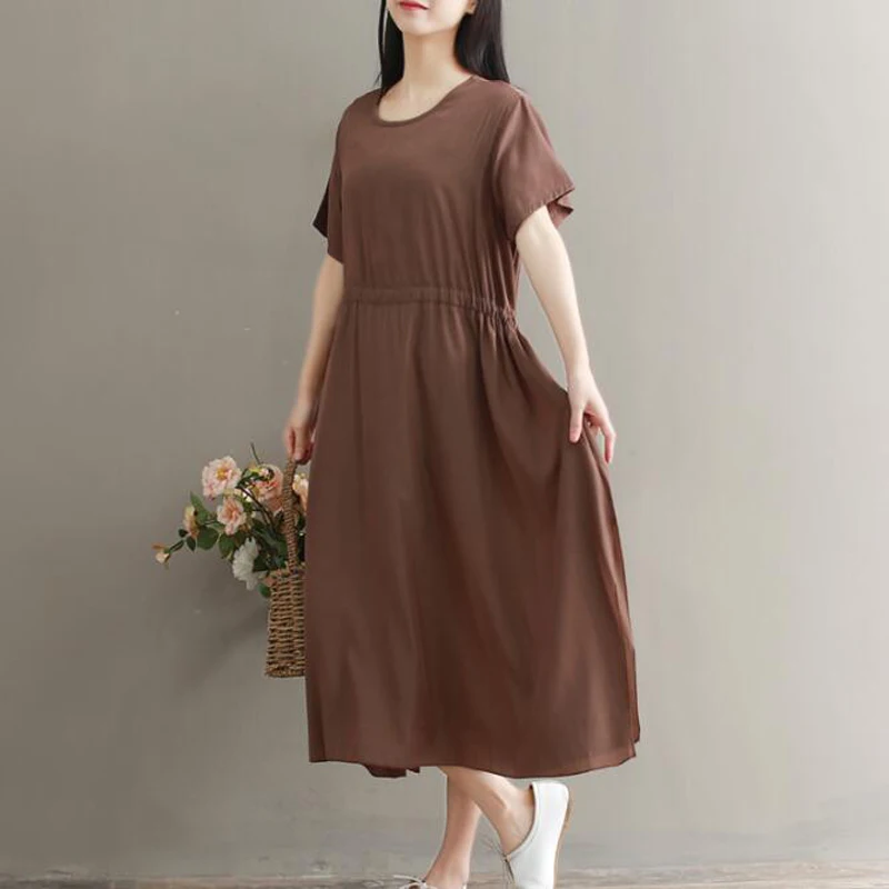 2018 Women Summer Dress Short sleeve Cotton and Linen Women Long Dress Vintage High Waist Casual Beach Dress Size M-2XL
2018 Women Summer Dress Short sleeve Cotton and Linen Women Long Dress Vintage High Waist Casual Beach Dress Size M-2XL