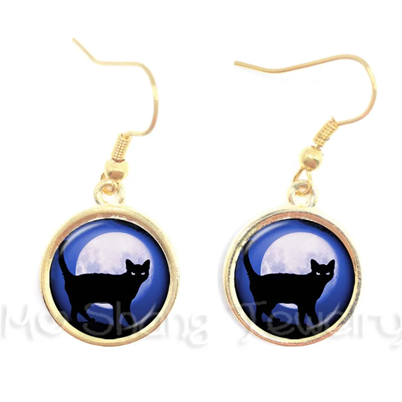Cat And Moon Pattern Earrings 16mm Round Glass Dome Animal Picture Series Drop Earring Cat Lover Creative Gift Handmade Jewelry
Cat And Moon Pattern Earrings 16mm Round Glass Dome Animal Picture Series Drop Earring Cat Lover Creative Gift Handmade Jewelry