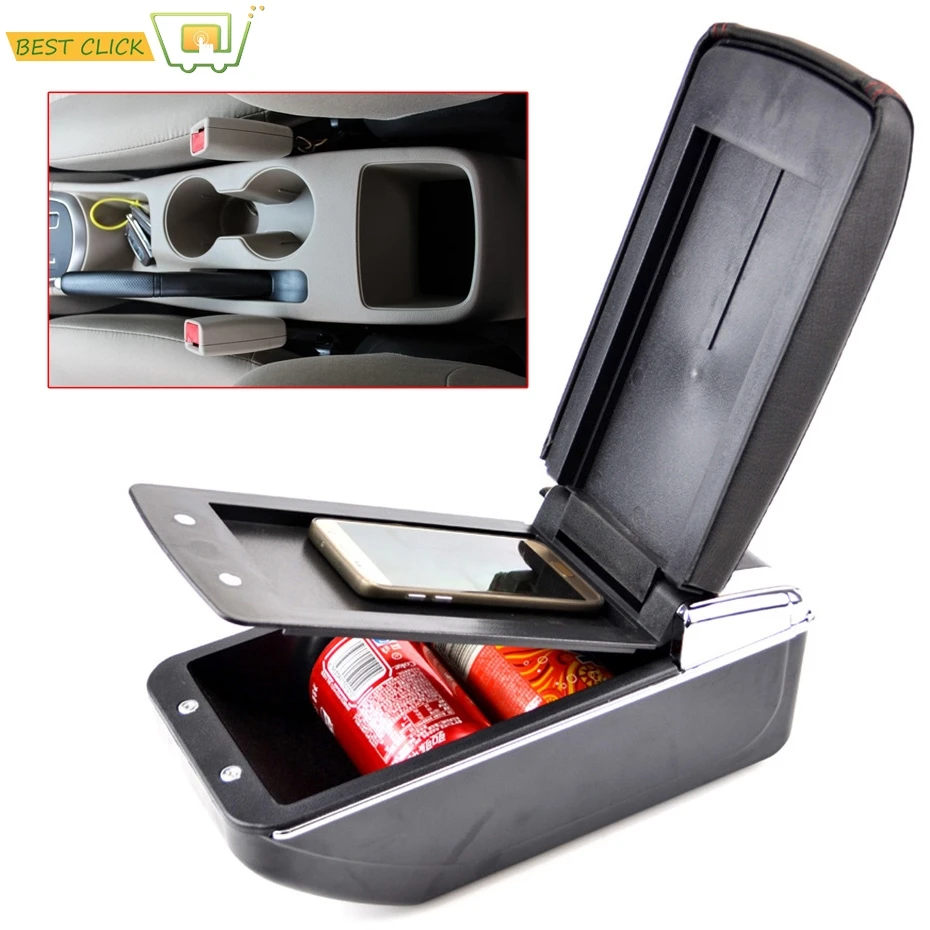 Подлокотник большой кожаный для Hyundai Accent Solaris 4 (RB) Verna 2011 2016|console storage|center consolerest arm |