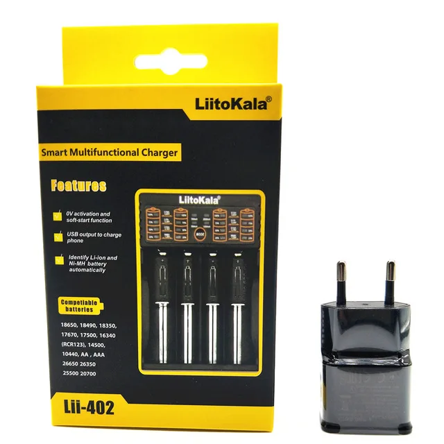 Зарядное устройство LiitoKala для 18650 26650 RCR123 16340 LiFePO4 14500 V Ni-MH Ni-Cd 5V 2A USB
Зарядное устройство LiitoKala для 18650 26650 RCR123 16340 LiFePO4 14500 V Ni-MH Ni-Cd 5V 2A USB