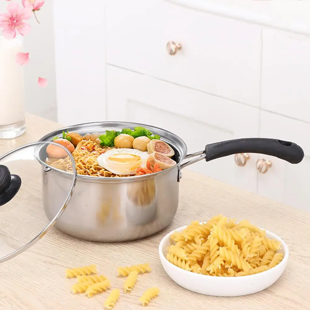Pot Stainless Steel Milk soup Noodle Saucepan Pan Pot with Glass Lid onstick Skillet Non-stick Kitchen Cooking Tool Accessories
Pot Stainless Steel Milk soup Noodle Saucepan Pan Pot with Glass Lid onstick Skillet Non-stick Kitchen Cooking Tool Accessories