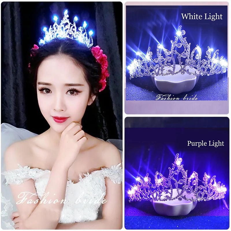 LED Light Bride Tiara Hair Accessories Wedding Luminous Crown Girls Party Prom Hair Ornaments Accessory Rhinestone Headpiece
LED Light Bride Tiara Hair Accessories Wedding Luminous Crown Girls Party Prom Hair Ornaments Accessory Rhinestone Headpiece