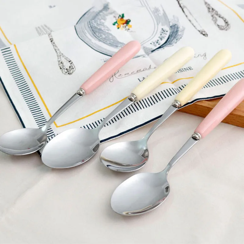 4PCS/Lot Modern Coffee Milk Spoon Stainless Steel Ceramic Multicolor Handle Spoons Soup Scoop Teaspoon / Tableware Accessories
4PCS/Lot Modern Coffee Milk Spoon Stainless Steel Ceramic Multicolor Handle Spoons Soup Scoop Teaspoon / Tableware Accessories