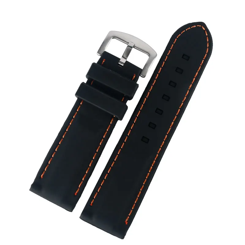 20/22/24/26mm Watch Strap Wrist Band Soft Rubber Black Silicone Military Diving Sport Orange Line Stitching Waterproof Outdoor
20/22/24/26mm Watch Strap Wrist Band Soft Rubber Black Silicone Military Diving Sport Orange Line Stitching Waterproof Outdoor