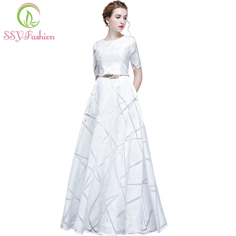 SSYFashion New Simple White Evening Dress The Bride Banquet Elegant Short Sleeves Floor-length Long Prom Party Formal Gown
SSYFashion New Simple White Evening Dress The Bride Banquet Elegant Short Sleeves Floor-length Long Prom Party Formal Gown