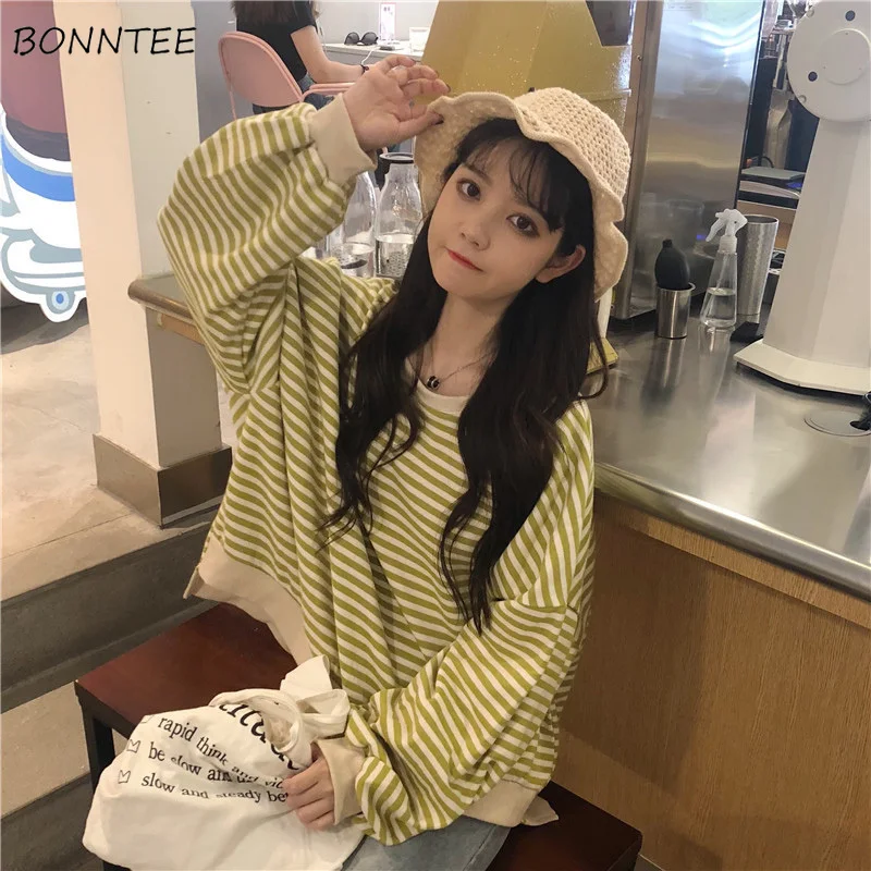 Hoodies Women Striped Leisure Loose Simple All-match Kawaii Korean Style Harajuku O-Neck Sweatshirts Womens Chic Students Cute
Hoodies Women Striped Leisure Loose Simple All-match Kawaii Korean Style Harajuku O-Neck Sweatshirts Womens Chic Students Cute