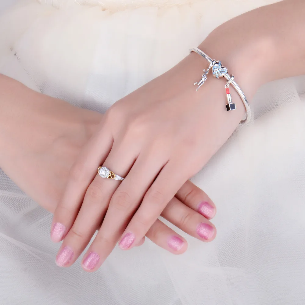 JewelryPalace кельтские узлы проложить фианит Halo обручение кольцо 925 пробы серебро Мода