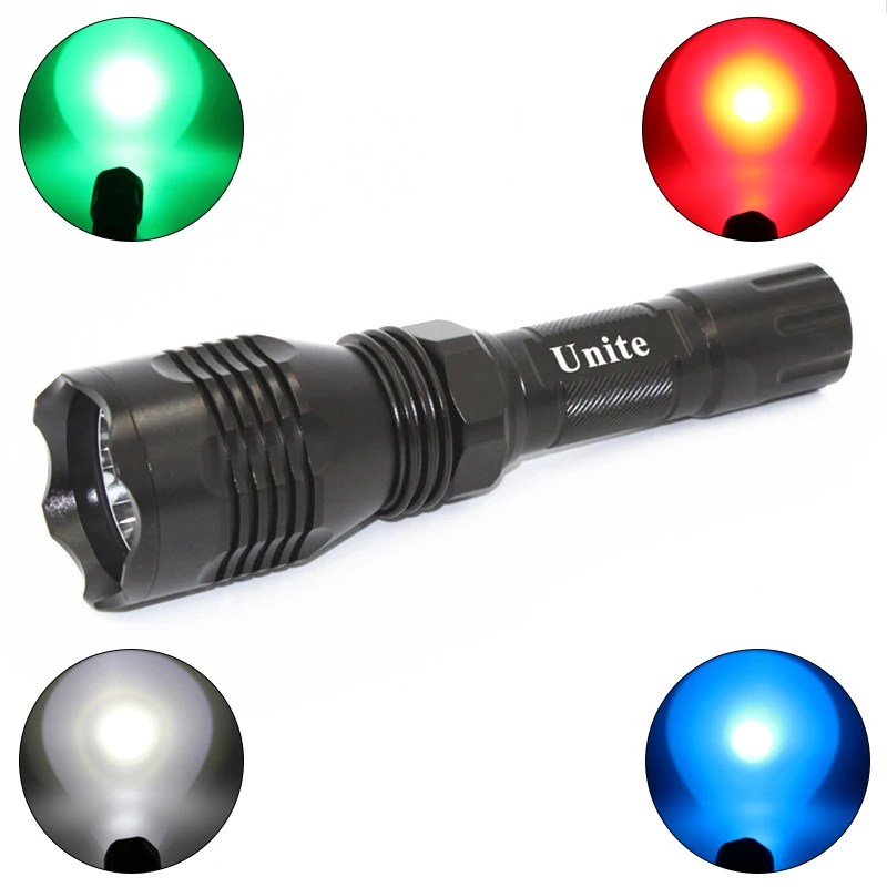 Тактический фонарь Q5 R5 LED 600LM светильник 802 Flash белый/красный/зеленый/синий для