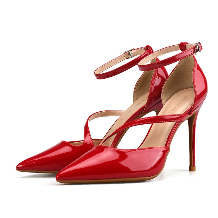 Comfort Sandals Women Pointed Toe Ankle Strap High Heels Shoes 2020 Black Red Korean Pumps Patent Leather Sandal Shoes J0035
Comfort Sandals Women Pointed Toe Ankle Strap High Heels Shoes 2020 Black Red Korean Pumps Patent Leather Sandal Shoes J0035