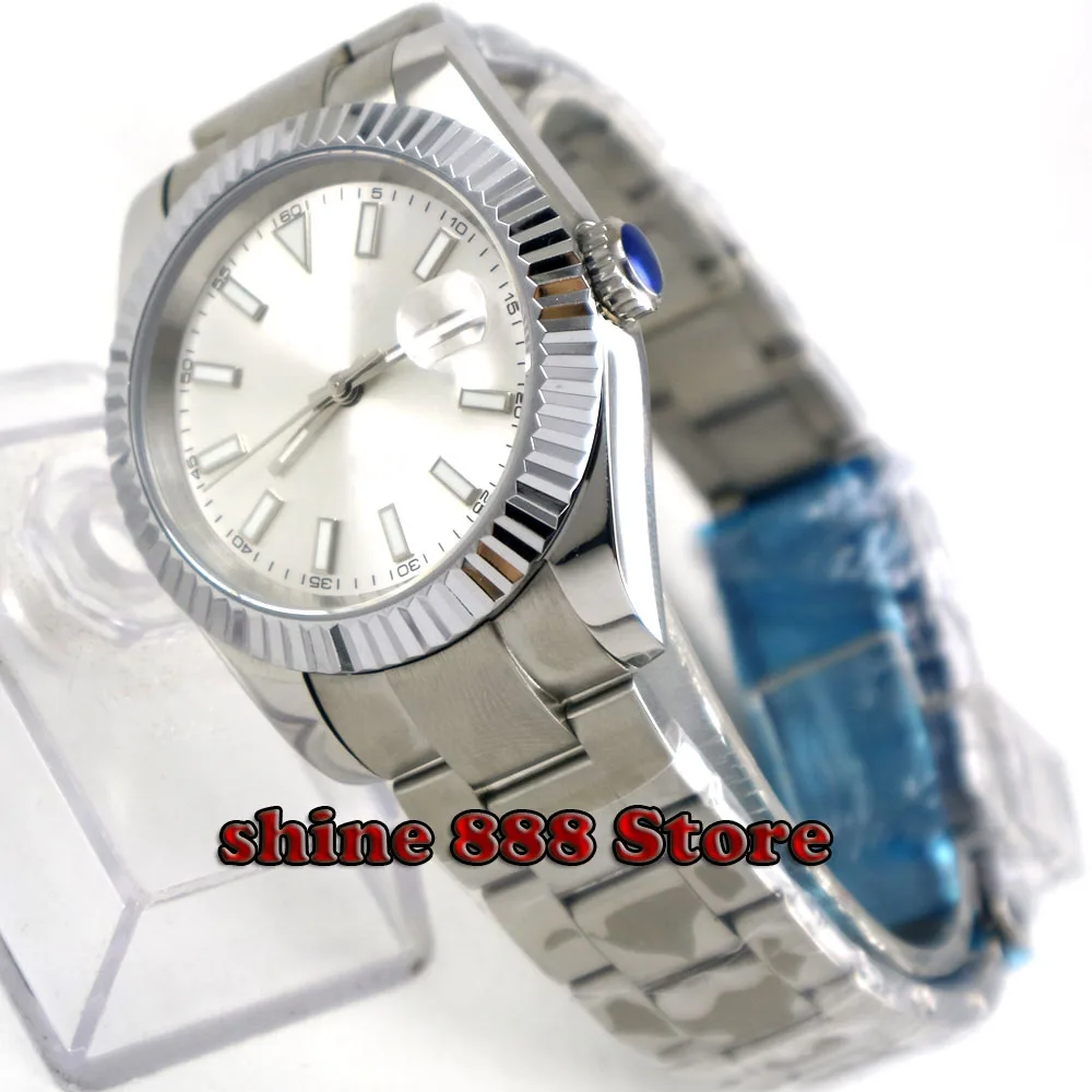 40mm Bliger white Sterile Dial Sapphire Coin Bezel Solid Luminous Automatic men's Watch
40mm Bliger white Sterile Dial Sapphire Coin Bezel Solid Luminous Automatic men's Watch