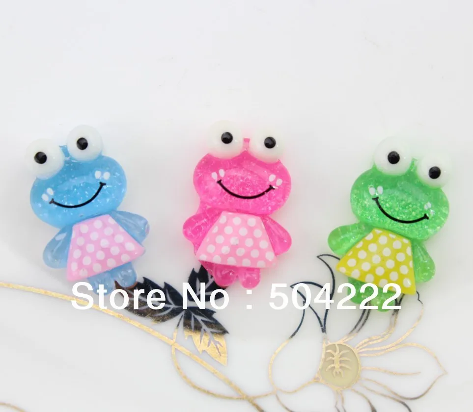 60pcs lovely Glitter mix Frog Cabochons (15x20mm) Cell phone decor, hair pin, rings DIY kitsch frogie glitter you pick color
60pcs lovely Glitter mix Frog Cabochons (15x20mm) Cell phone decor, hair pin, rings DIY kitsch frogie glitter you pick color