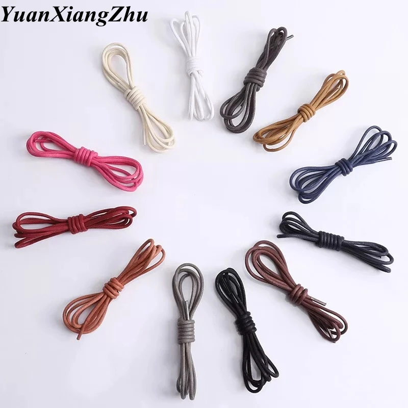 

1Pair Waxed Cotton Round Shoe laces Leather Waterproof ShoeLaces Men Martin Boots Shoelace Shoestring Length 80/100/120/140CM