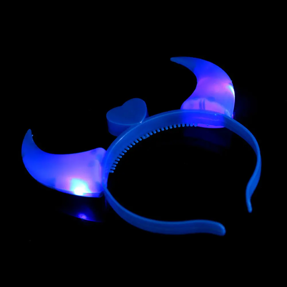 Lovely Light-Up Halloween Party Hair Band Plush ox horn Blinking Headband | Игрушки и хобби