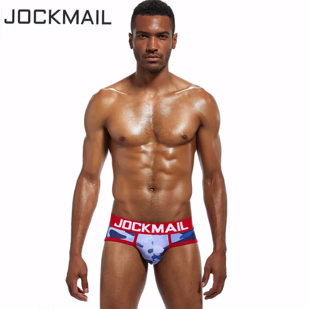 JOCKMAIL сексуальное мужское камуфляжное дышащее нижнее белье мужские трусы бикини