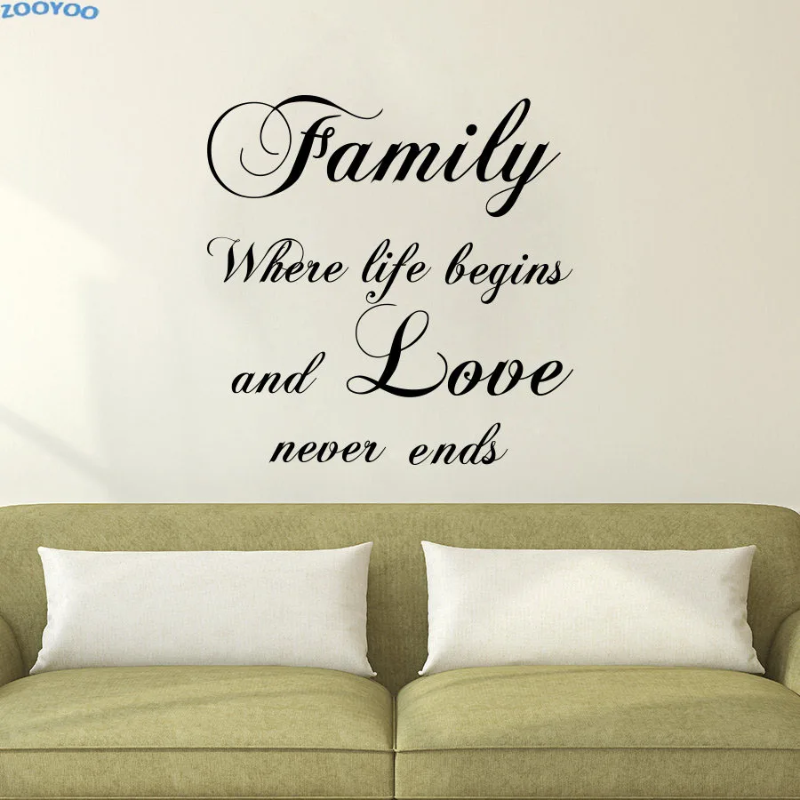 ZOOYOO Family Where Life Begins And Love Never Ends Wall Sticker Home Decor Art Words Removable Living Room Bedroom Decoration
ZOOYOO Family Where Life Begins And Love Never Ends Wall Sticker Home Decor Art Words Removable Living Room Bedroom Decoration