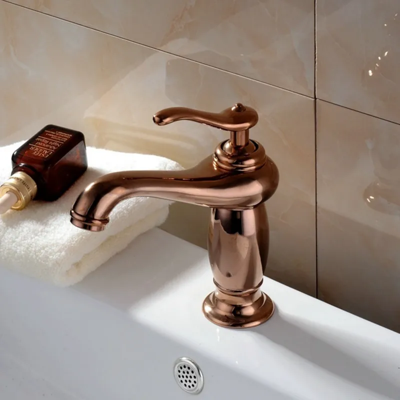 Free shipping Luxury European Rose gold copper bathroom basin faucet single handle cold and hot water mixer RS112
Free shipping Luxury European Rose gold copper bathroom basin faucet single handle cold and hot water mixer RS112