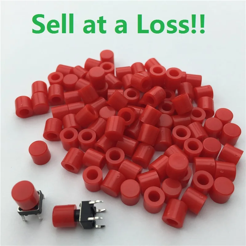100pcs/lot Red Plastic Cap Hat for 6*6mm G61 Tactile Push Button Switch Lid Cover Free Shipping
100pcs/lot Red Plastic Cap Hat for 6*6mm G61 Tactile Push Button Switch Lid Cover Free Shipping