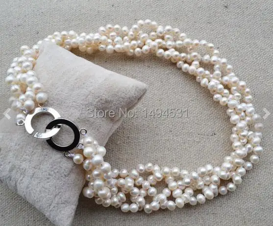 Wholesale Pearl Jewelry - White Color 4 Rows 5-6mm 17-18 Inches Genuine Freshwater Pearl Necklace - Handmade Jewelry.
Wholesale Pearl Jewelry - White Color 4 Rows 5-6mm 17-18 Inches Genuine Freshwater Pearl Necklace - Handmade Jewelry.