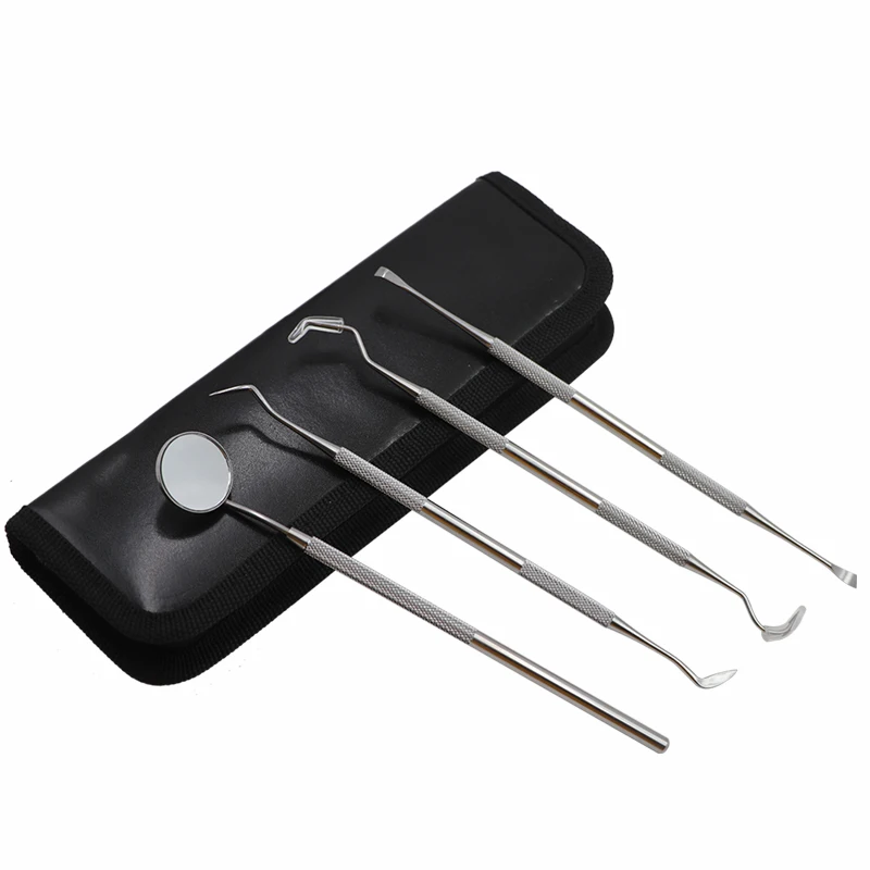 4pcs Dental Mouth Mirror Scraper Scaler Kit Tools Set Stainless Steel Instrument Dentist Pick Tool Teeth Whitening Kit
4pcs Dental Mouth Mirror Scraper Scaler Kit Tools Set Stainless Steel Instrument Dentist Pick Tool Teeth Whitening Kit