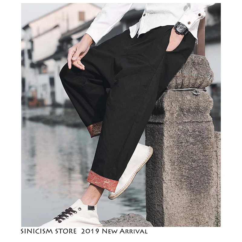 Sinicism Store новые китайские мужские стильные брюки 2020 уличные Харадзюку хлопковые