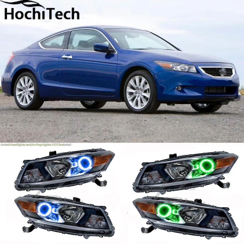 Для Honda Accord Coupe 2008 2009 2010 кольца для светодиодных фар по периметру многоцветные