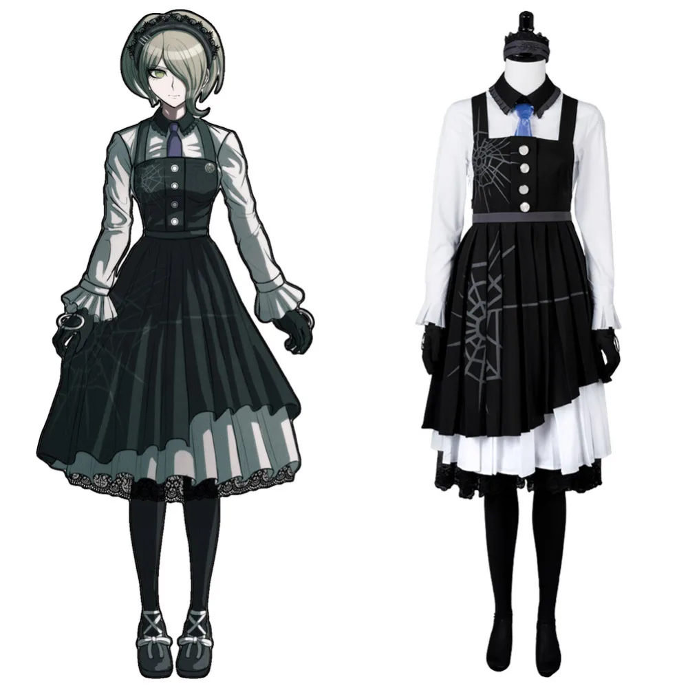 Danganronpa 3 убийства гармонии Kirumi Tojo горничной Косплэй костюм полный комплект платье