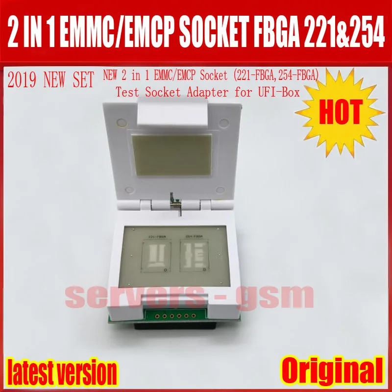 Новый оригинальный тестовый переходник 2 в 1 EMMC/EMCP (221 FBGA 254 FBGA) для UFI Box|Детали