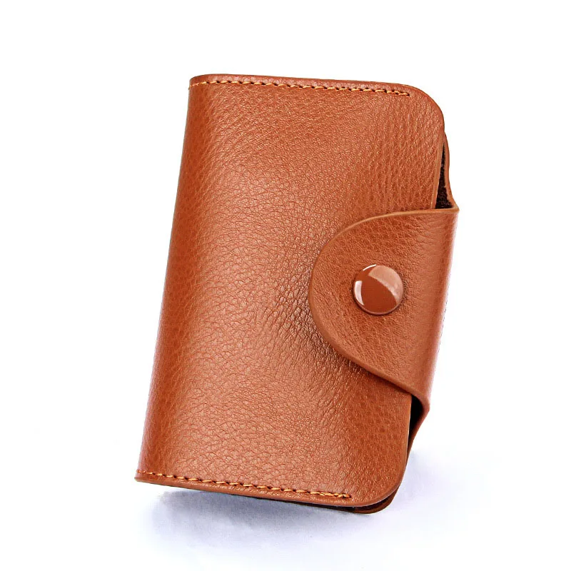 Genuine Leather Women Men Credit ID Card Holder Case Extendable Business Bank Cards Bag Small Wallet Coin Purse Carteira Mujer | Багаж и