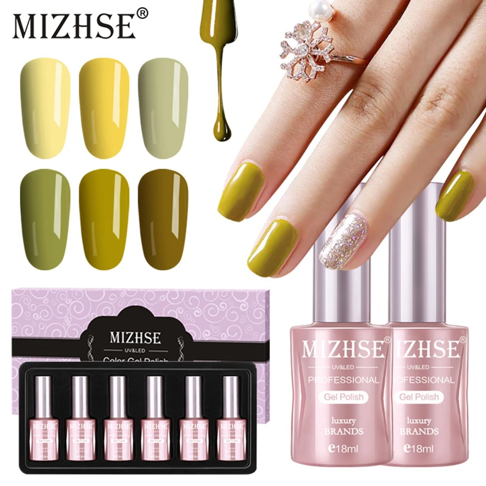 Набор лаков для ногтей MIZHSE UV Gel Vernis Semi Permanant Lak Polish Gelpolish Nagellak Hybrid Lacquer on.