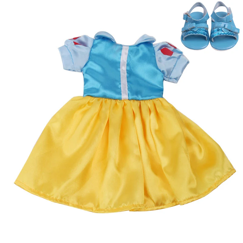 18 inch Girls doll Dress princess Snow White evening gown with shoes American new born skirt Baby toys fit 43 cm baby dolls c396
18 inch Girls doll Dress princess Snow White evening gown with shoes American new born skirt Baby toys fit 43 cm baby dolls c396