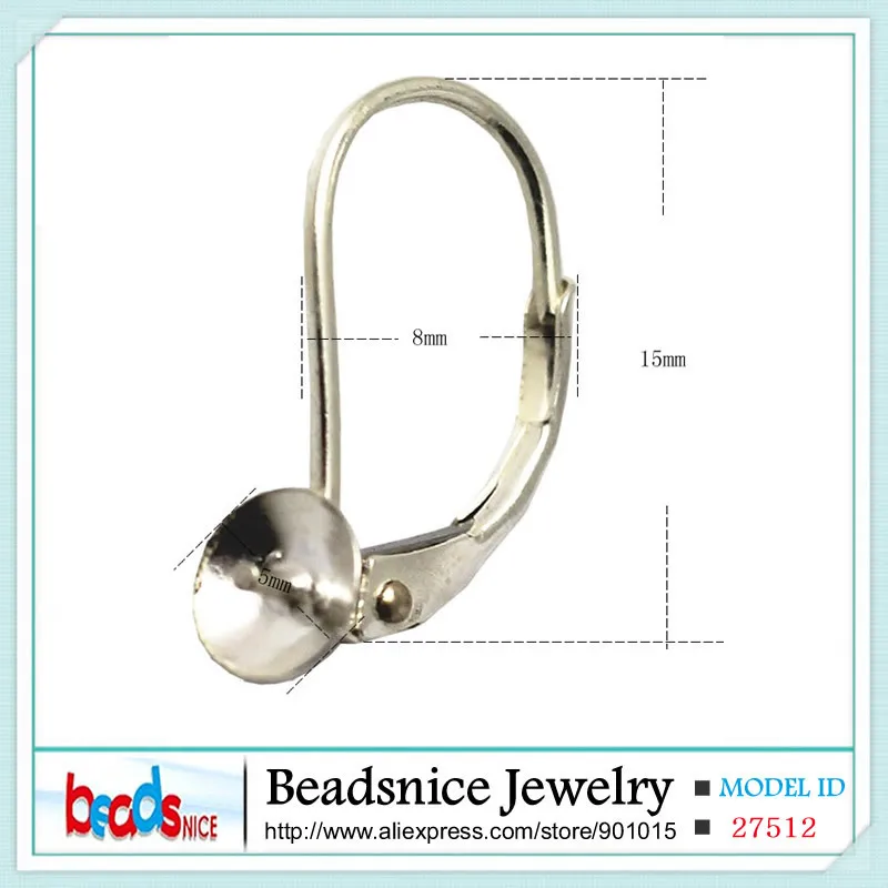 Beadsnice 100% чистое 925 пробы серебряные серьги с французским замком левербэк крюк 5 мм