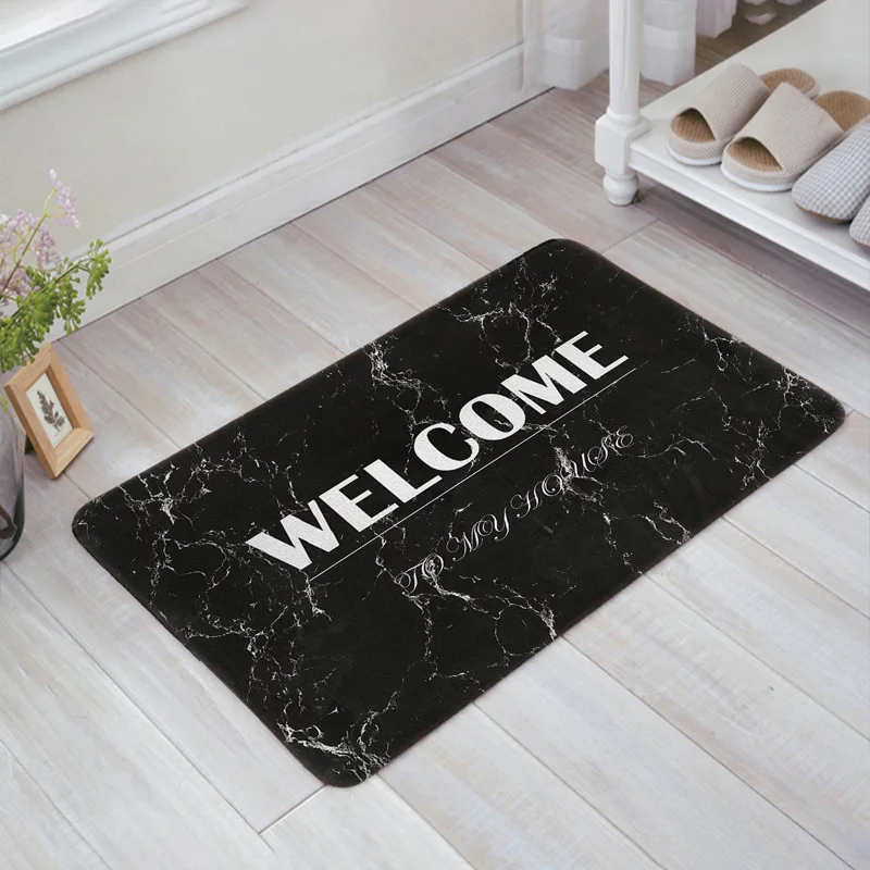 

Marble Texture Door Mat Entry Way Doormats with Non Slip Backing Bathroom Kitchen Decor Rug Mat Welcome Entrance Rugs
