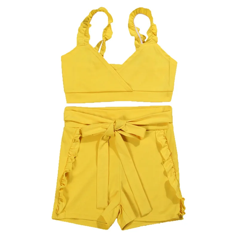 Fashion Women LaceUp Two-Piece Solid Sports Romper Crop Top Shorts Jumpsuit Summer Set Outfits
Fashion Women LaceUp Two-Piece Solid Sports Romper Crop Top Shorts Jumpsuit Summer Set Outfits