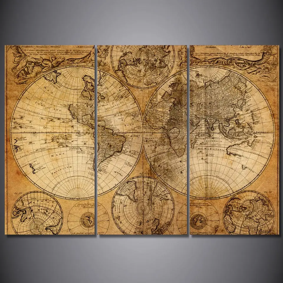HD 3 Panels Vintage World Map Canvas Painting Home Decor Wall Art Painting Canvas Prints Pictures for Living Room Poster
HD 3 Panels Vintage World Map Canvas Painting Home Decor Wall Art Painting Canvas Prints Pictures for Living Room Poster