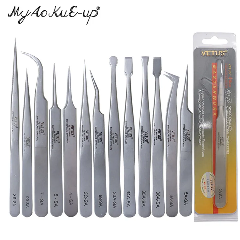 1 Pcs Eyelashes Tweezers Stainless Steel superhard Tweezers Vetus High Precision Anti-static tweezers for Eyelash Extensions
1 Pcs Eyelashes Tweezers Stainless Steel superhard Tweezers Vetus High Precision Anti-static tweezers for Eyelash Extensions