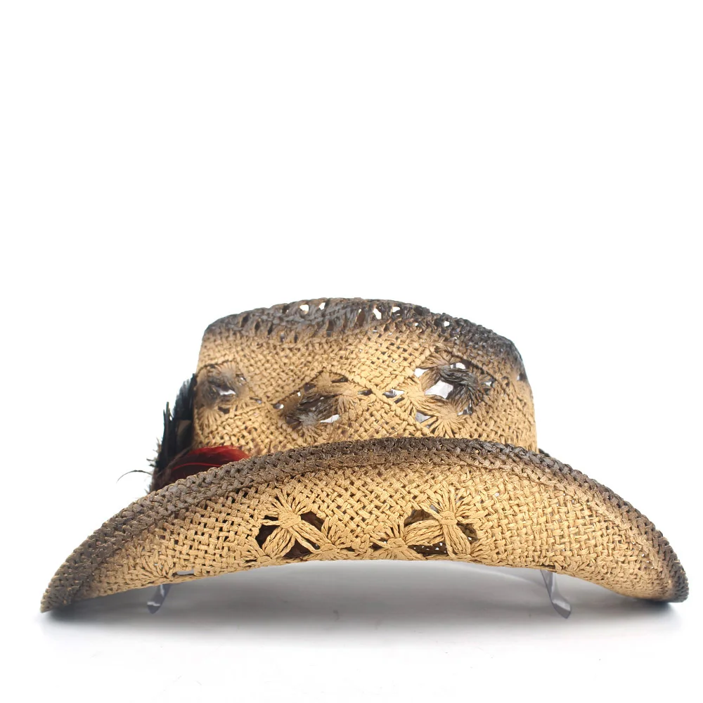 Шляпа Ковбойская женская Соломенная в западном стиле ажурная пляжная Панама