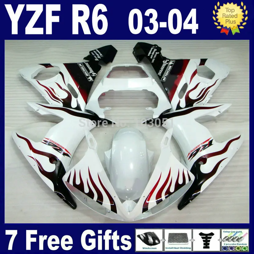 Custom Road motorcycle fairing kits For Yamaha 2003 2004 R6s red flame white YZF R6 2003 2004 03 04 05 body kit Fairings
Custom Road motorcycle fairing kits For Yamaha 2003 2004 R6s red flame white YZF R6 2003 2004 03 04 05 body kit Fairings