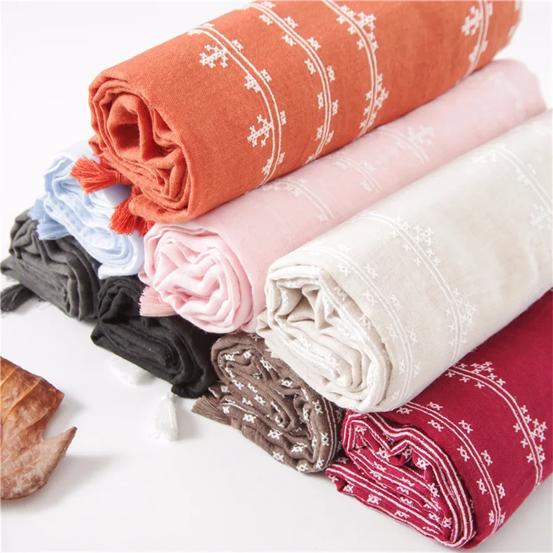100% cotton Fashion Simple Women scarves High Quality Scarf spring summer Tassels Print Wraps Shawls Sunscreen Beach Towel LH28 |
