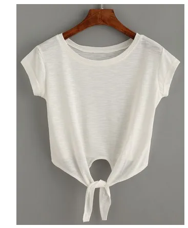 Woman Knotted Crop Tops Summer Style Sexy New Arrival 2019 Casual Tees Crew Neck Short Sleeve Grey T-Shirt
Woman Knotted Crop Tops Summer Style Sexy New Arrival 2019 Casual Tees Crew Neck Short Sleeve Grey T-Shirt