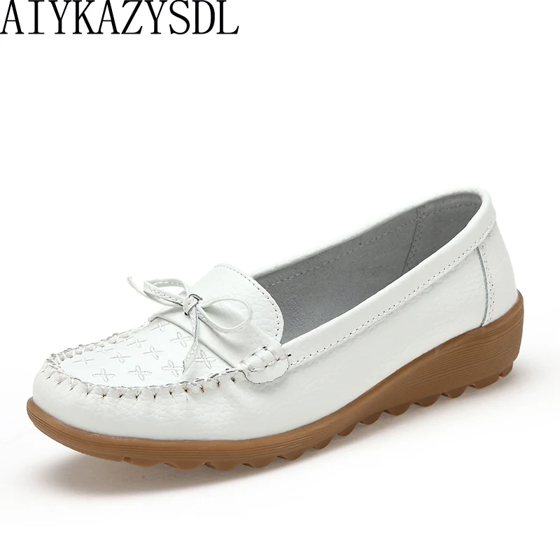 AIYKAZYSDL Women Casual Flats Comfort Oxfords Genuine Leather Shoes Slip On Bow Knot Bowtie Loafers Sneakers Moccasins Plus Size
AIYKAZYSDL Women Casual Flats Comfort Oxfords Genuine Leather Shoes Slip On Bow Knot Bowtie Loafers Sneakers Moccasins Plus Size